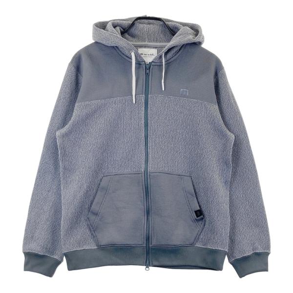 サイズ：L TRAVIS MATHEW トラビスマシュー  異素材切替 長袖 ニットジャケット  グレー系 [240101713160] ゴルフウェア メンズ ストスト TRAVIS MATHEW トラビスマシュー 異素材切替 長袖 ニットジャケット