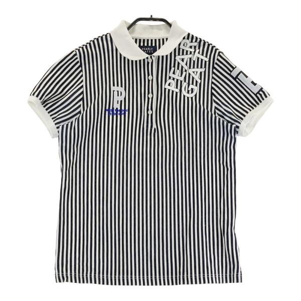 PEARLY GATES パーリーゲイツ 半袖ポロシャツ ストライプ柄 ホワイト系