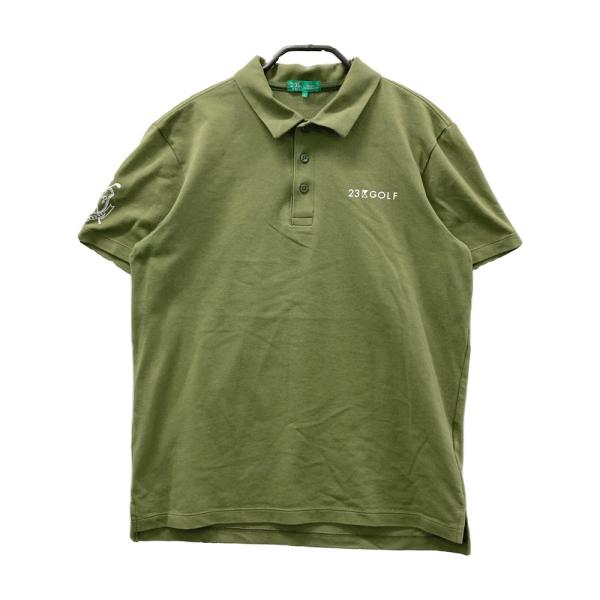 新品 タグ付き 23区 GOLF ニジュウサンク ゴルフ 半袖 鹿子 ポロシャツ 23区GOLF ニジュウサンクゴルフ 半袖ポロシャツ カーキ系 L ゴルフ