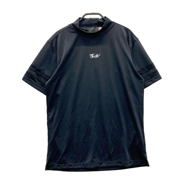 サイズ：2 DANCE WITH DRAGON ダンスウィズドラゴン  ハイネック半袖Tシャツ  ブラック系 [240101243549] ゴルフウェア メンズ ストスト Dance With Dragon（ダンスウィズドラゴン） ハイネック 半袖Tシャツ