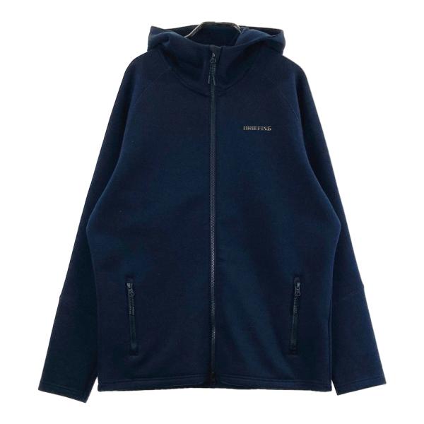 【美品】BRIEFING フード付きネイビーパーカーLサイズ BRIEFING GOLF ブリーフィング ジップパーカー ネイビー系 L ゴルフ