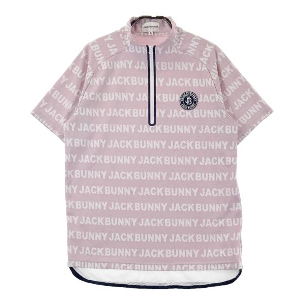 JACK BUNNY ジャックバニー ハーフジップ 半袖Tシャツ ロゴ 総柄