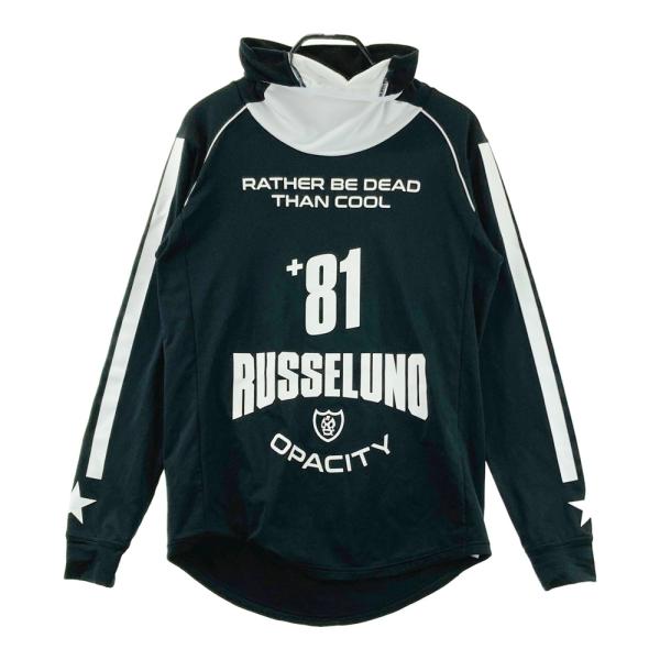 ラッセルノ 裏起毛ハイネックトレーナー 白×黒 袖ルチャマスク／SIZE:4 RUSSELUNO ラッセルノ タートルネック 長袖Tシャツ 裏起毛 ルチャ