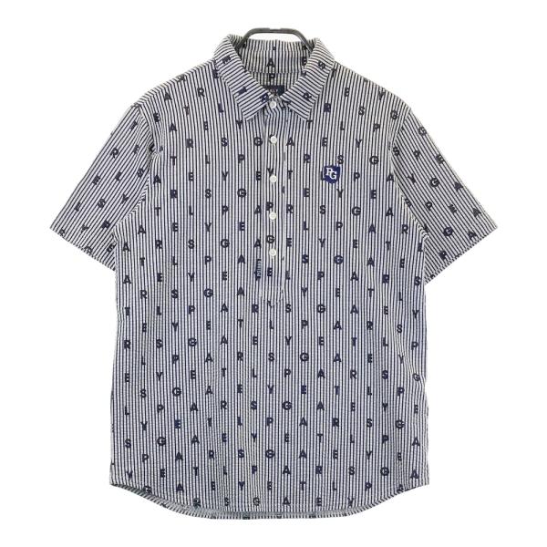 PEARLY GATES ストライプ ポロシャツ【新古品です】 サイズ5 新品】PEARLY GATES パーリーゲイツ 半袖ポロシャツ シアサッカー