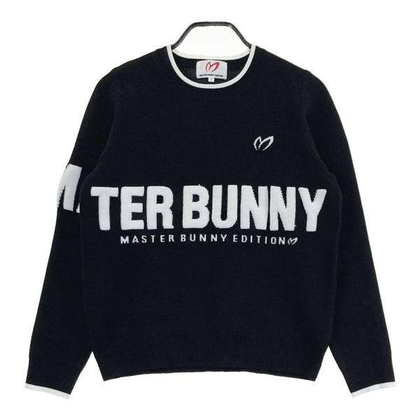 サイズ：2 MASTER BUNNY EDITION マスターバニーエディション 2025年モデル 裏地付き 長袖ニットセーター  ブラック系 [240101741448] ゴルフウェア レディース ストスト MASTER BUNNY EDITION マスターバニーエディション ニットセーター