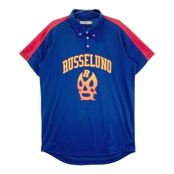 Russeluno ポロシャツ ルチャ柄 ゴルフウェア Russeluno（ラッセルノ） 半袖ポロシャツ ルチャ ボタンダウン