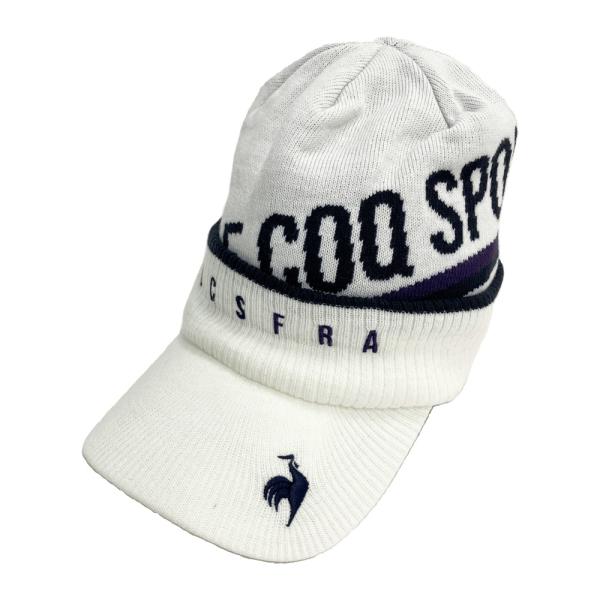 LE COQ GOLF ルコックゴルフ  ニットキャップ  ホワイト系 57-59cm ゴルフウェア