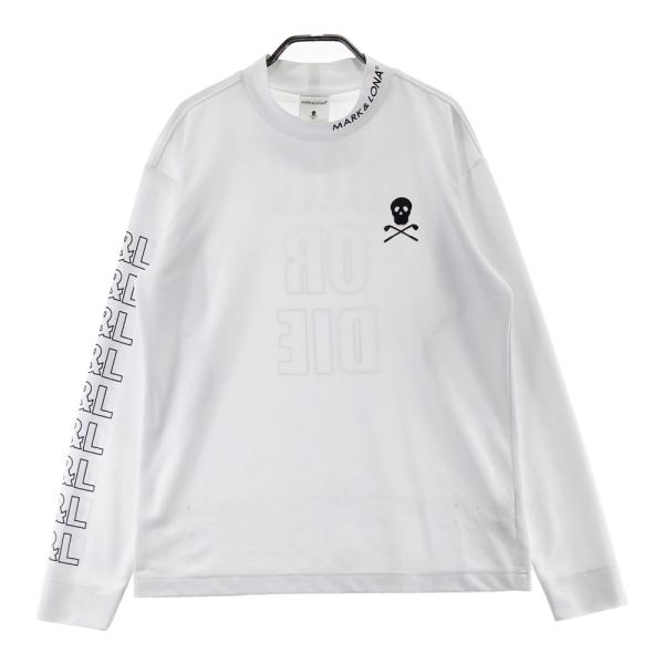 サイズ：46 MARK&LONA マークアンドロナ 2024年モデル ハイネック 長袖Tシャツ スカル  ホワイト系 [240101729747] ゴルフウェア メンズ ストスト MARK&LONA（マークアンドロナ） 2024年モデル ハイネック 長袖Tシャツ