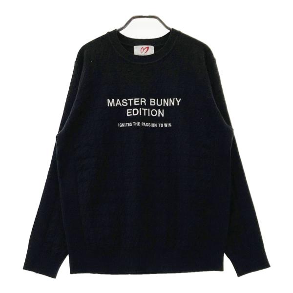 サイズ：4 MASTER BUNNY EDITION マスターバニーエディション  長袖ニットセーター 千鳥柄 ブラック系 [240101731741] ゴルフウェア メンズ ストスト MASTER BUNNY EDITION（マスターバニーエディション） 長袖ニット