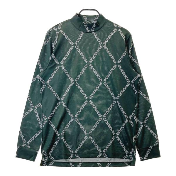 サイズ：4 1PIU1UGUALE3 GOLF ×戸賀敬城 GRK066 モックネック 長袖Tシャツ アーガイルロゴ柄 カーキ系 [240101733066] ゴルフウェア メンズ ストスト 1PIU1UGUALE3 GOLF ×戸賀敬城 GRK066 モックネック 長袖Tシャツ