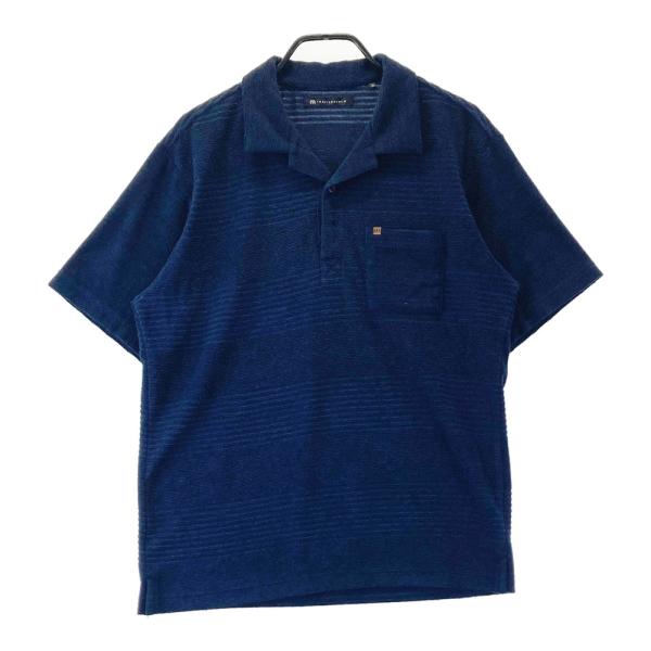 サイズ：M TRAVIS MATHEW トラビスマシュー  半袖ポロシャツ ストライプ柄 ネイビー系 [240101735078] ゴルフウェア メンズ ストスト TRAVISMATHEW トラビスマシュー 半袖ポロシャツ ストライプ柄 ネイビー