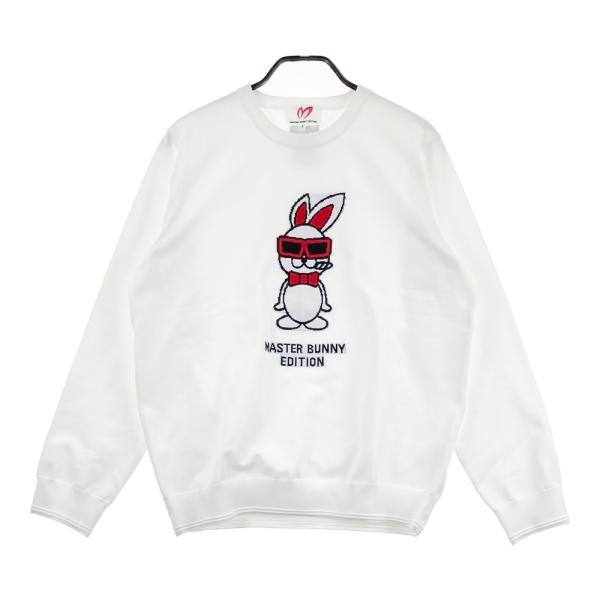 サイズ：6 MASTER BUNNY EDITION マスターバニーエディション 2025年モデル スワギーバニー 長袖ニットセーター  ホワイト系 [240101735516] ゴルフウェア メンズ ストスト MASTER BUNNY EDITION（マスターバニーエディション） 2025年モデル