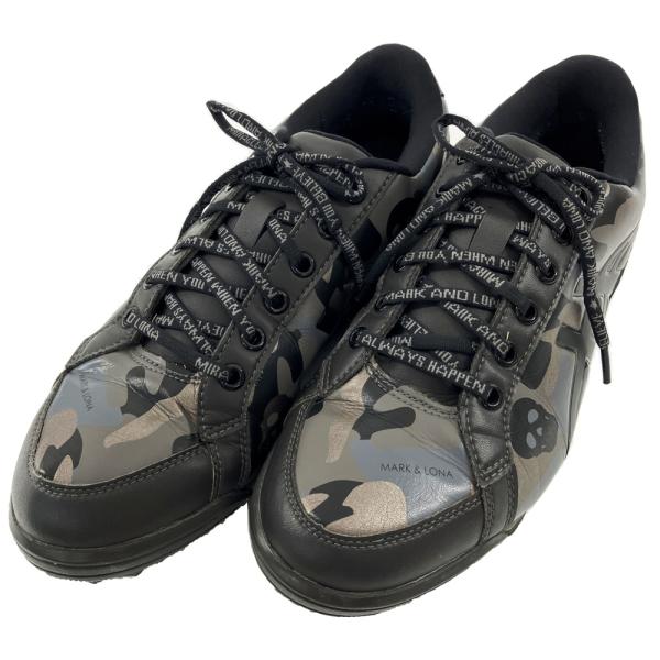 MARK&LONA マークアンドロナ 1113A026 ×asics スパイクレス ゴルフシューズ カモフラ 迷彩柄 ブラック系 25 [240101737943] ゴルフウェア メンズ ストスト MARK&LONA（マークアンドロナ） 1113A026 ×asics スパイクレス ゴルフ
