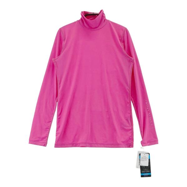 【新品】LANVIN SPORT ランバン スポール  ハイネック インナーTシャツ メッシュ切替  ピンク系 38 ゴルフウェア レディース