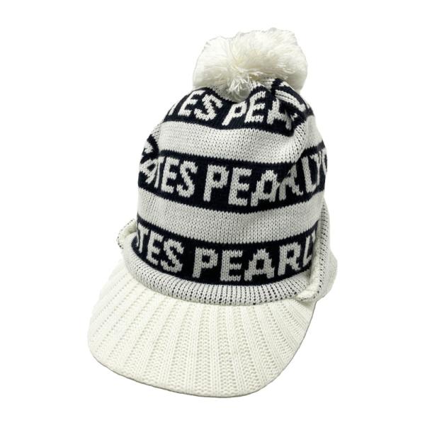 【新品】PEARLY GATES パーリーゲイツ 053-3187095 ニットキャップ ロゴボーダー柄 ホワイト系 FR ゴルフウェア