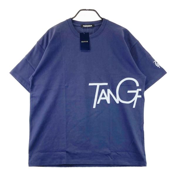 【新品】TANGRAM　タングラム ×EDIFICE GOLF 半袖Tシャツ ロゴプリント  ネイビー系 L ゴルフウェア メンズ