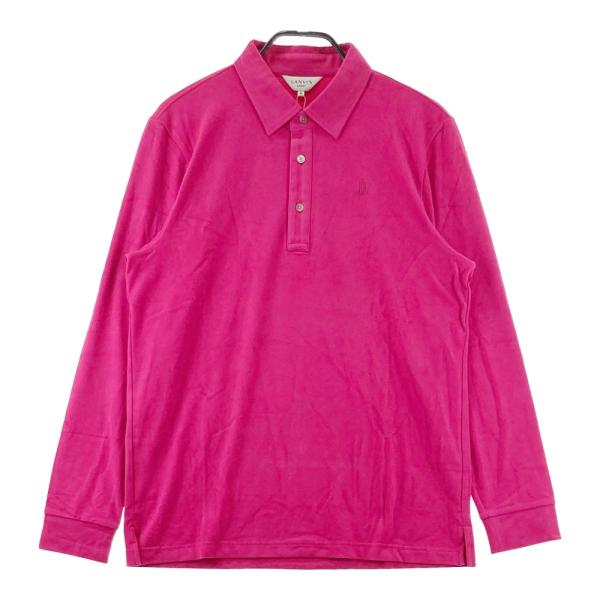 【新品】LANVIN SPORT ランバン スポール  長袖ポロシャツ 起毛  ピンク系 40 ゴルフウェア メンズ