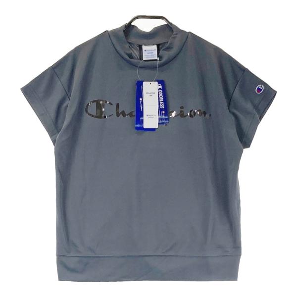 【新品】CAMPION GOLF チャンピオンゴルフ モックネック半袖Tシャツ グレー系 LARGE ゴルフウェア レディース