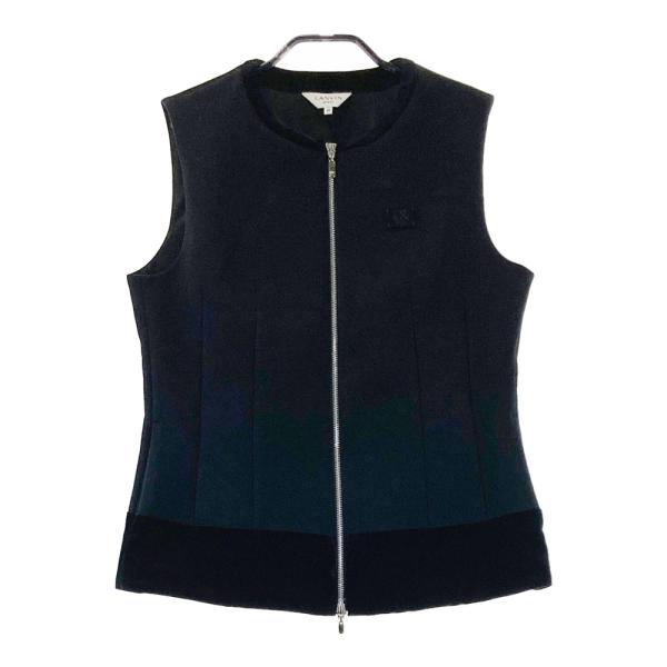 LANVIN SPORT ランバン スポール  ジップベスト  ブラック系 40 ゴルフウェア レディース