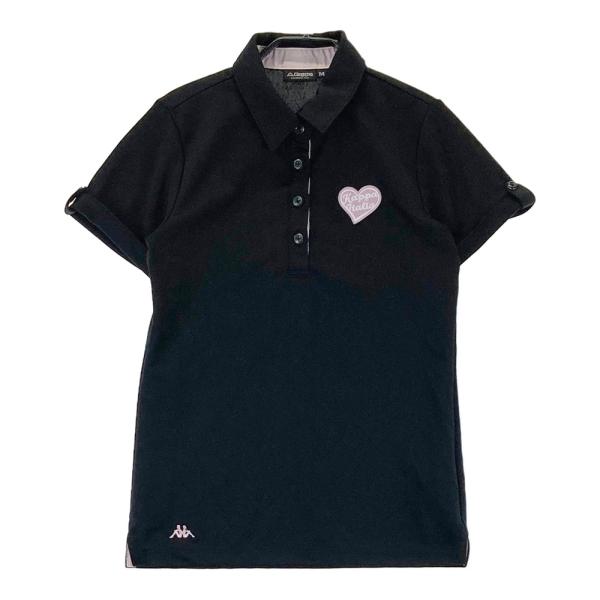 KAPPA GOLF カッパゴルフ  半袖ポロシャツ ヒョウ柄 レオパード ブラック系 M ゴルフウェア レディース