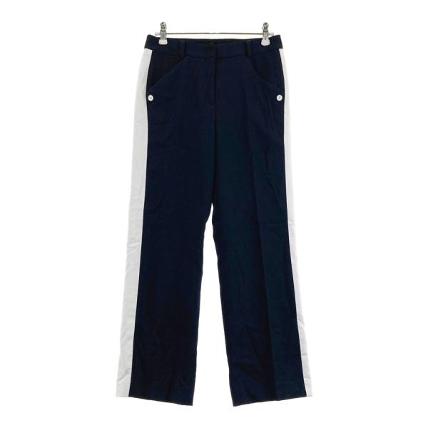 LANVIN SPORT ランバン スポール  蓄熱 ストレッチ ロングパンツ  ネイビー系 36 ゴルフウェア レディース