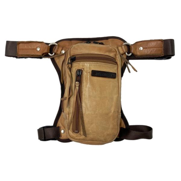 クシタニ　2wayレッグバック　ブラウン KUSHITANI クシタニ 2way レザーホルスター レッグバッグ ブラウン系