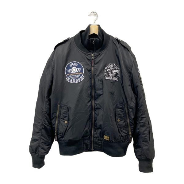 VANSON バンソン VS21104W MA-1 フライトジャケット  ブラック系 2XL バイクウェア メンズ