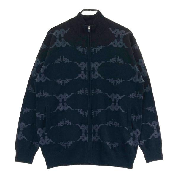 KAPPA GOLF カッパゴルフ  ニット ジップジャケット ロゴ柄 ブラック系 LL ゴルフウェア メンズ