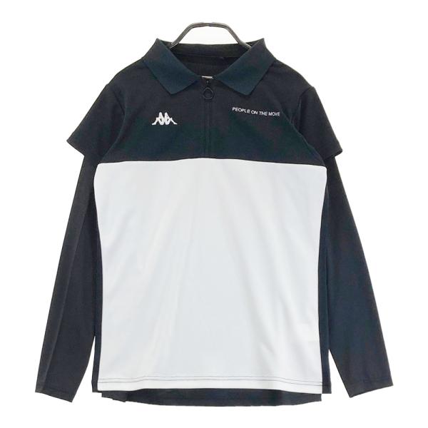 KAPPA GOLF カッパゴルフ インナーシャツ インナー付 ハーフジップポロシャツ  ブラック系 L ゴルフウェア レディース