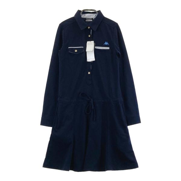 【新品】KAPPA GOLF カッパゴルフ  長袖ワンピース  ネイビー系 S ゴルフウェア レディース