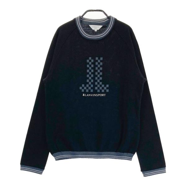 【美品】LANVIN SPORT ランバン スポール  ニットセーター ウール  ブラック系 40 ゴルフウェア レディース