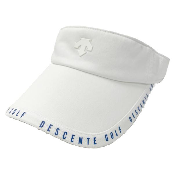 DESCENTE GOLF デサントゴルフ  サンバイザー リボン  ホワイト系 55-57cm ゴルフウェア