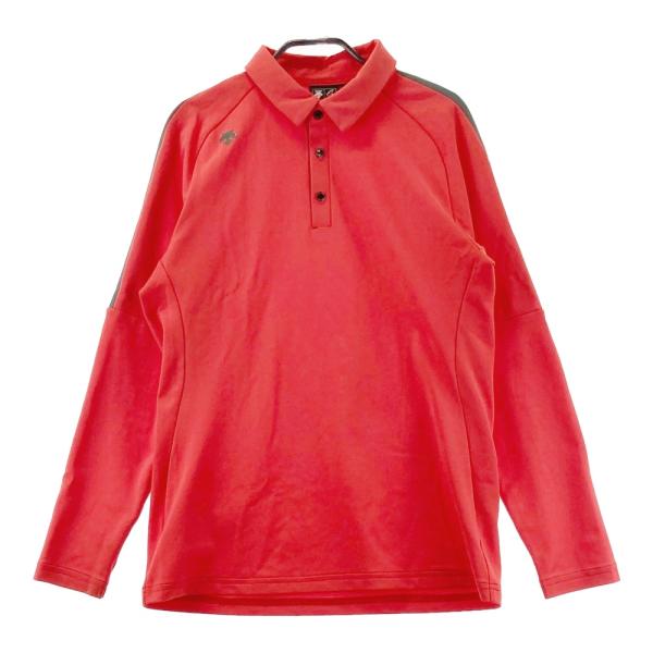 DESCENTE GOLF デサントゴルフ 長袖ポロシャツ レッド系 L ゴルフ