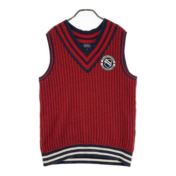PEARLY GATES パーリーゲイツ ニットベスト レッド系 5 ゴルフウェア