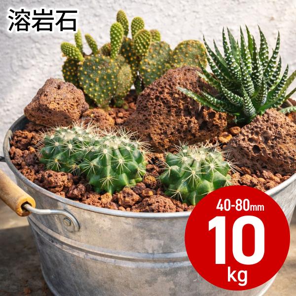 置くだけで、空間にアクセントを添える溶岩石 赤 10kg｜40-80mm 天然ロック｜庭石・ドライガーデン・鉢植え装飾 B0GW35Z1RL