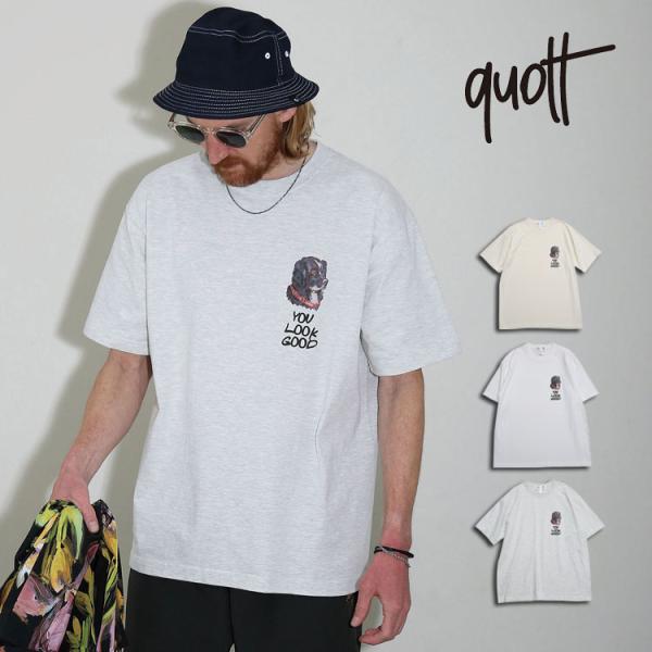 クオルト LOOK-GOOD 半袖Tシャツ QUOLT 犬 プリント 半袖 Tシャツ ユニセックス 通勤 通学 旅行 アウトドア キャンプ フェス 父の日 誕生日 プレゼント