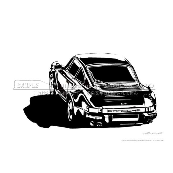 KAZU　ポルシェ 　アートポスター　5枚セット　A3 ポルシェ911ターボ（線画）」 イラストポスター（A4サイズ