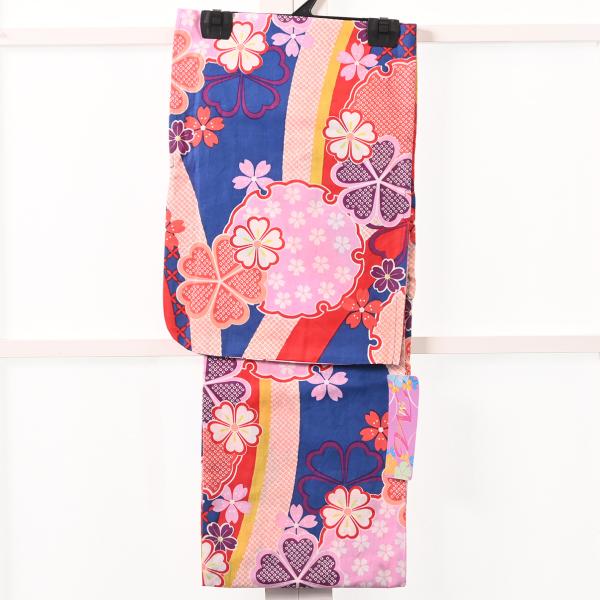 ジュニア浴衣/2481-5332/Misayama/200-4B/150cm/青/ゆかた/綿100％/単品/お仕立て上がり