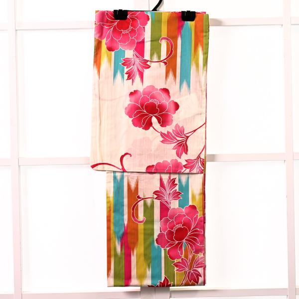 【在庫処分品】プレタ浴衣/16-1666TY（TY3200）山本彩/8Y-2/ゆかた/綿100％/レディース/単品/お仕立て上がり/フリーサイズ