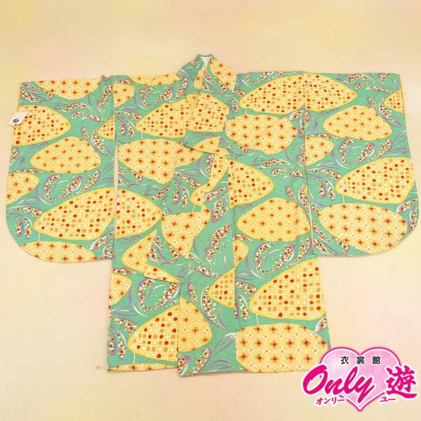 【激安】60【在庫処分品】袴用着物 /ゆめかんざし/22-277NB/購入/卒業/袴/短丈/小振袖/エメラルド