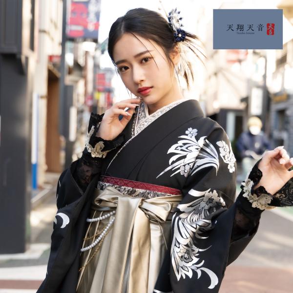 350【最新作】袴用二尺袖/22-464KA/天翔天音/Lサイズ/小振袖/二尺袖/短