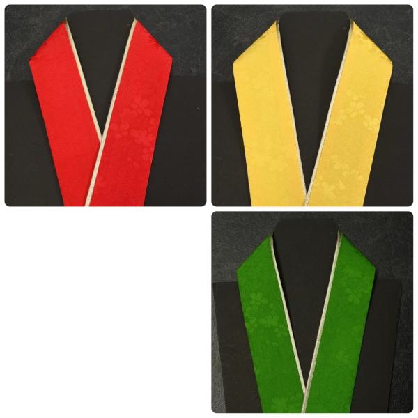 【激安】81NK15010【在庫処分品】【少々難有り】重ね衿/正絹/裏金/振袖用/重ね襟/大桜/赤/黄/緑