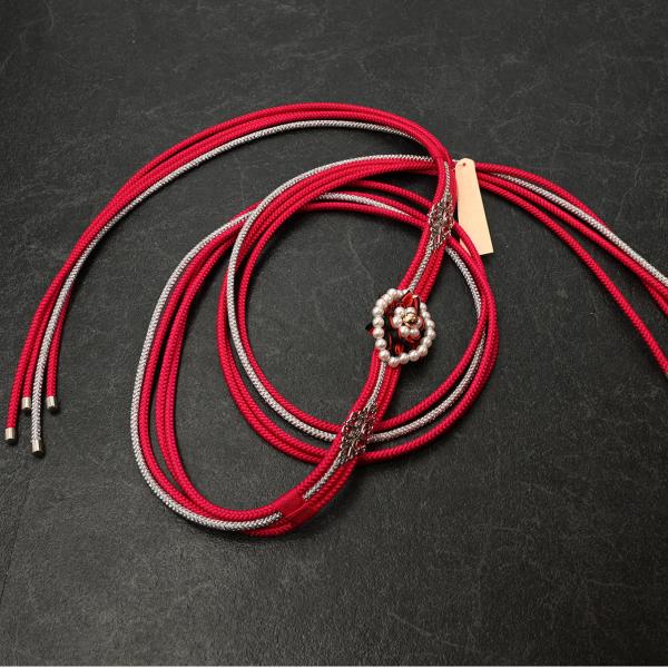 【激安】82NK40024【在庫処分品】【少々難有り】帯締め/振袖用帯〆/SI1034-07パール/正絹/組紐/手組み/平打ち/ローズピンク