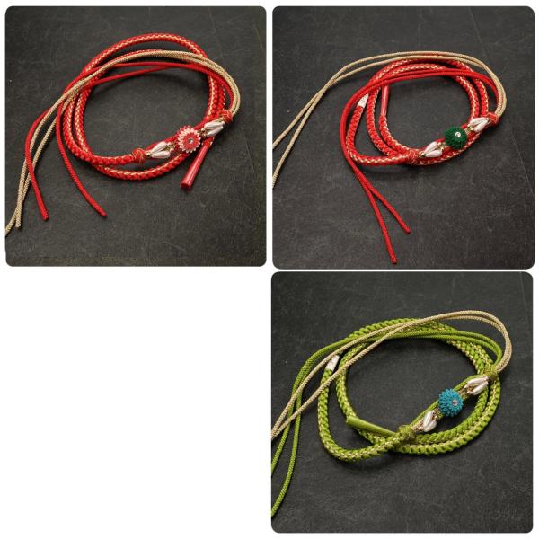 82NK40056【在庫処分品】【少々難有り】帯締め/振袖用帯〆/万寿菊パール/2色四本バラ/組紐/手組み/丸打ち/並尺/絹/金属糸/中国製