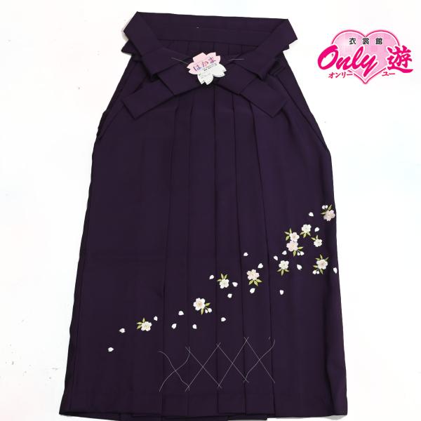 25【激安】【在庫処分品】【紐下87cm】女袴/袴単品/87-381BN/斜めライン桜/紫/レディース/謝恩会/卒業式/女子用/はかま/S
