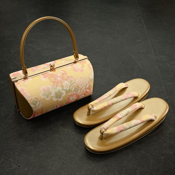 草履とバック 在庫処分品】【少々難有り】草履バッグセット/DA6577-3/ZB-1271NK/佐賀
