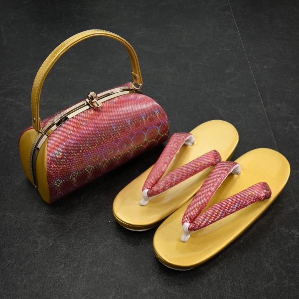 【激安】【在庫処分品】【少々難有り】草履バッグセット/ZB-1318NK/合皮/Lサイズ/振袖用/フリーサイズ