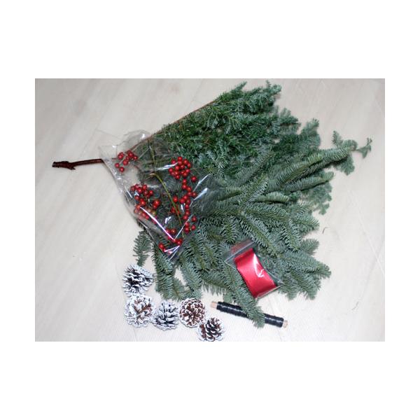 モミの木とヒムロスギのクリスマスリースキット  手作りキット 生花 切花 資材