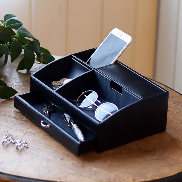 小物入れ 卓上 おしゃれ 引き出し オーバーナイター 革 小物収納 メンズ ネイビー 在宅勤務 テレワーク 収納 アイデア 240 S519 Studiolo Yahoo ショップ 通販 Yahoo ショッピング