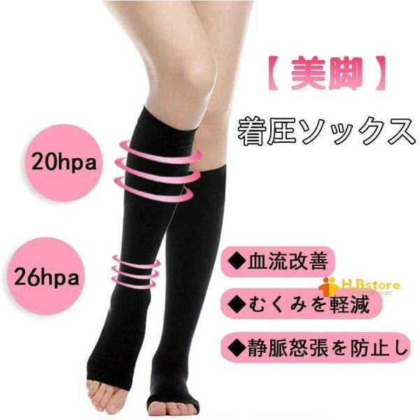 弾性ストッキング 着圧ソックス 着圧靴下 弾性靴下 寝ながら美脚ケア 段階着圧設計 20~26hpa むくみ改善 通気性 消臭 美脚ソックス 膝下
